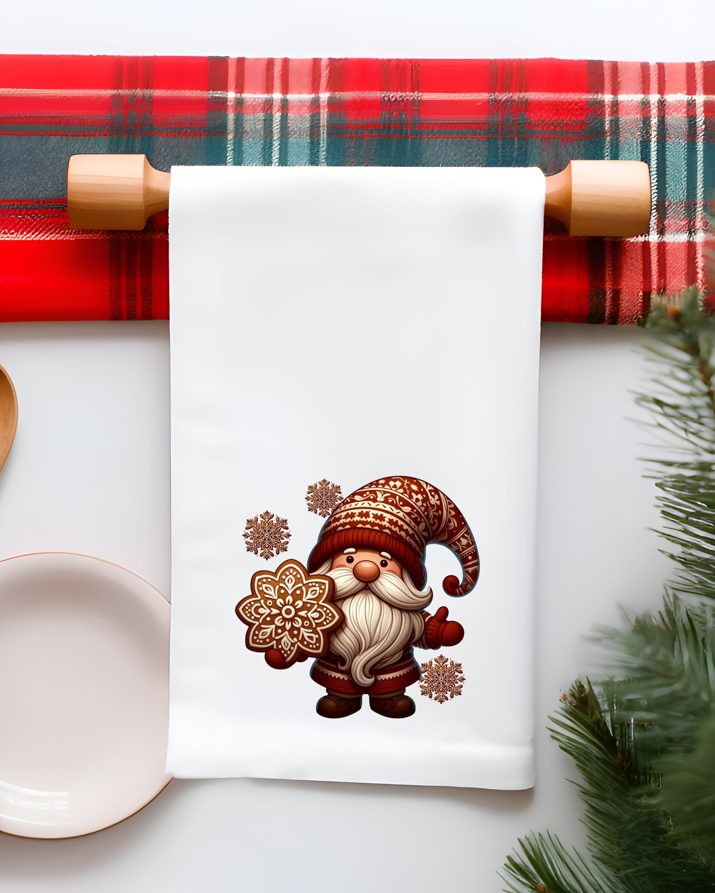Gingerbread Gnome Christmas Kitchen Towel