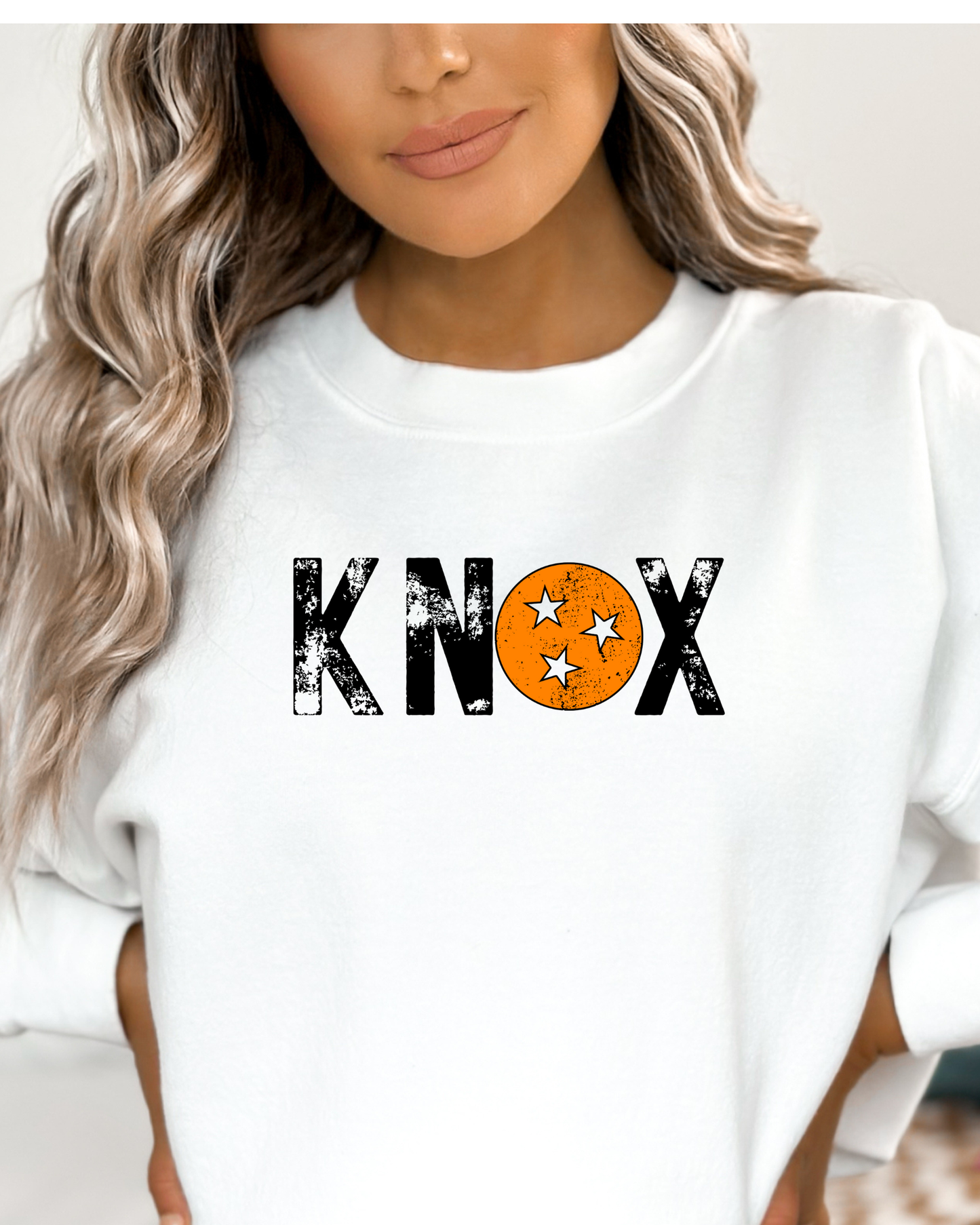 🧡 “KNOX” Distressed Star Sweatshirt | Tennessee Spirit Crewneck