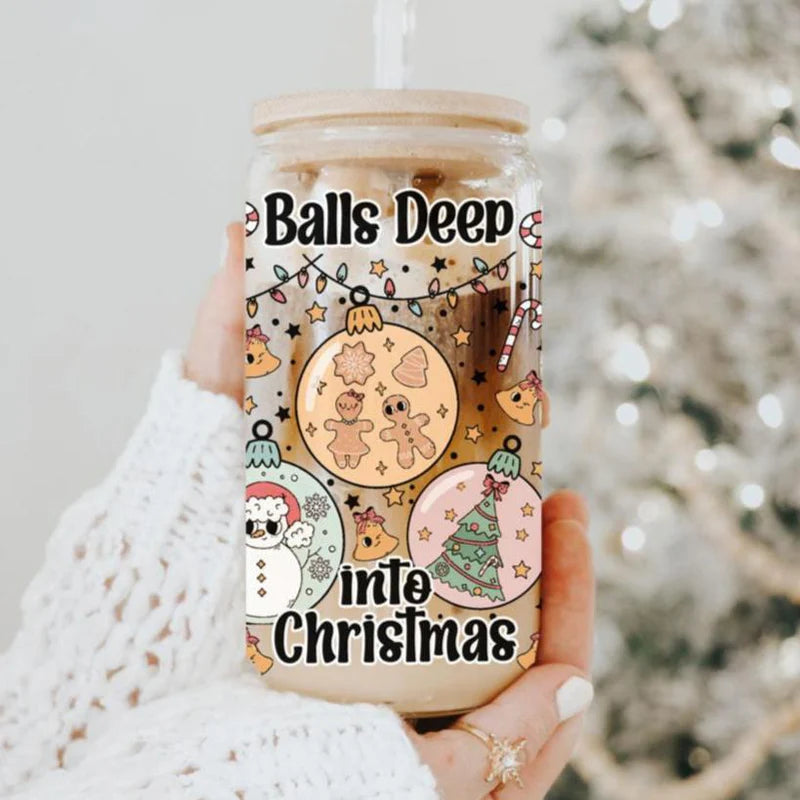 Balls Deep Into Christmas 17oz Libby Glass
