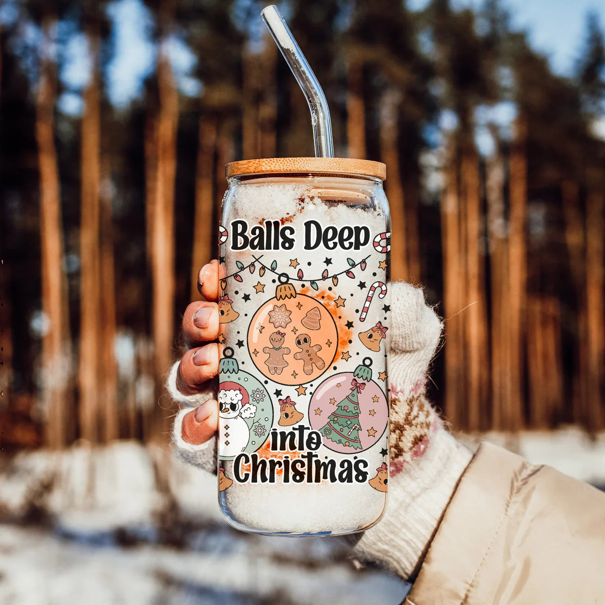 Balls Deep Into Christmas 17oz Libby Glass