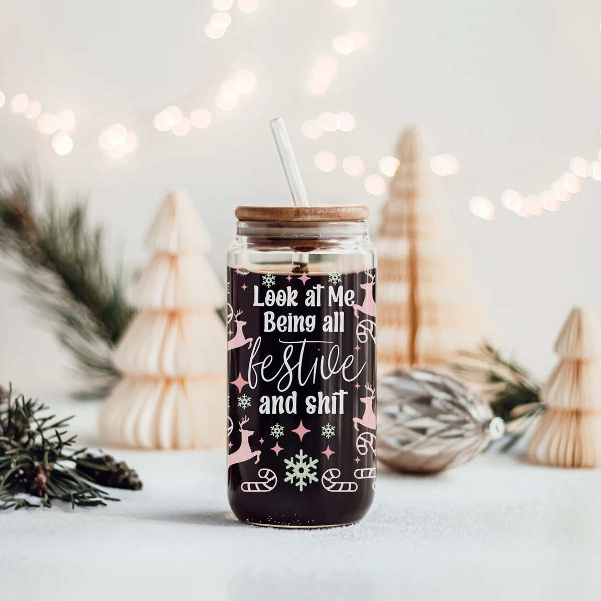 Look At Me Being All Festive and Shit 170z Libby Glass