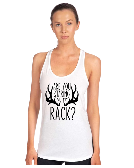 Staring at my Rack Tank Top