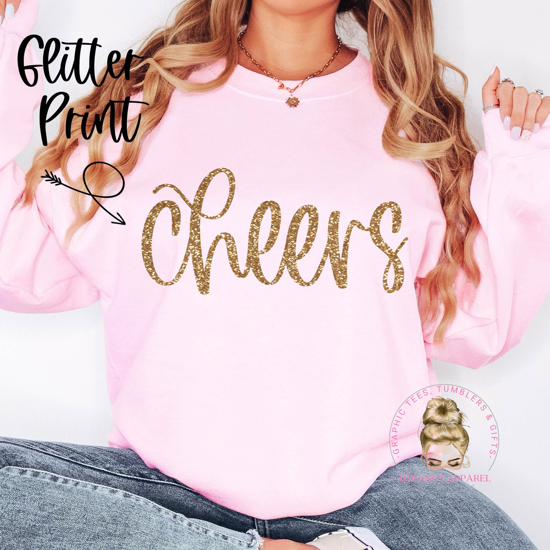 Cheers Glitter Sweatshirt