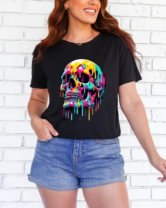 Paint Drip Skull T-Shirt