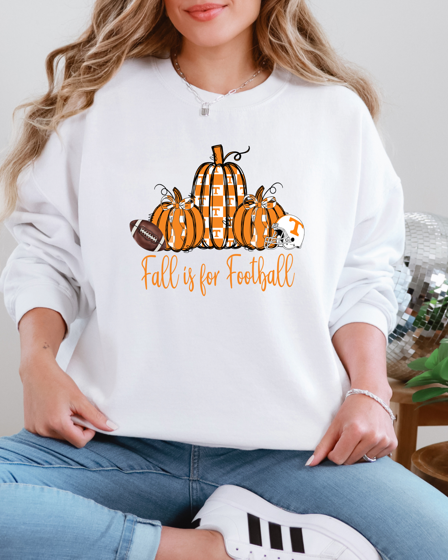 🏈 “Fall is for Football” Pumpkin Sweatshirt | Tennessee Game Day Crewneck