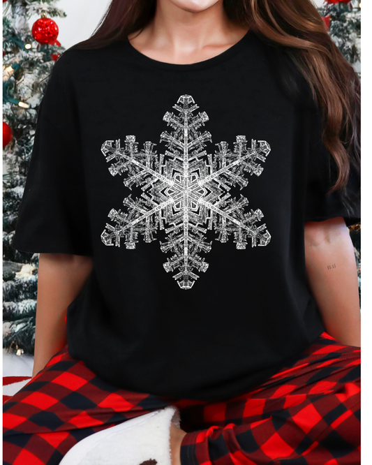 Frosted Crystal Snowflake T-Shirt❄️