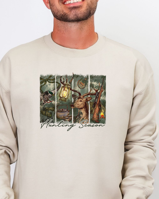 🦌 “Hunting Season” Outdoor Scene Sweatshirt | Rustic Fall Crewneck
