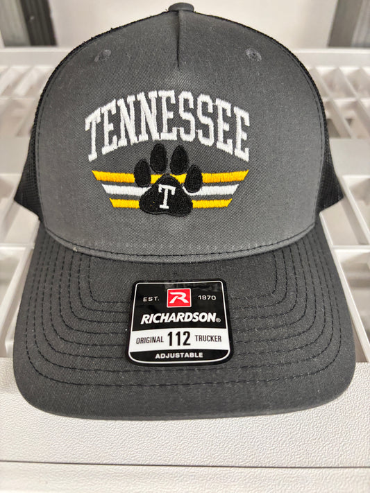 Tennessee Paw Print Embroidered Trucker Hat – Richardson 112 Adjustable Cap