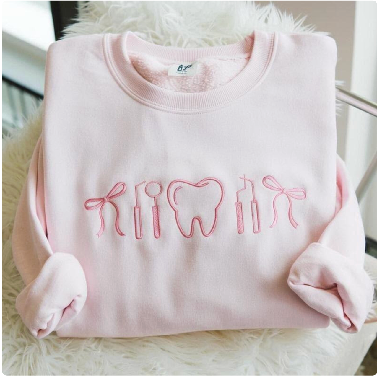 Customized Dental Babe Embroidered Sweatshirt ✨