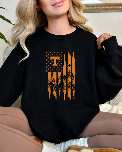 🧡 Tennessee Mountains Flag Sweatshirt | Smoky Mountain Pride Crewneck