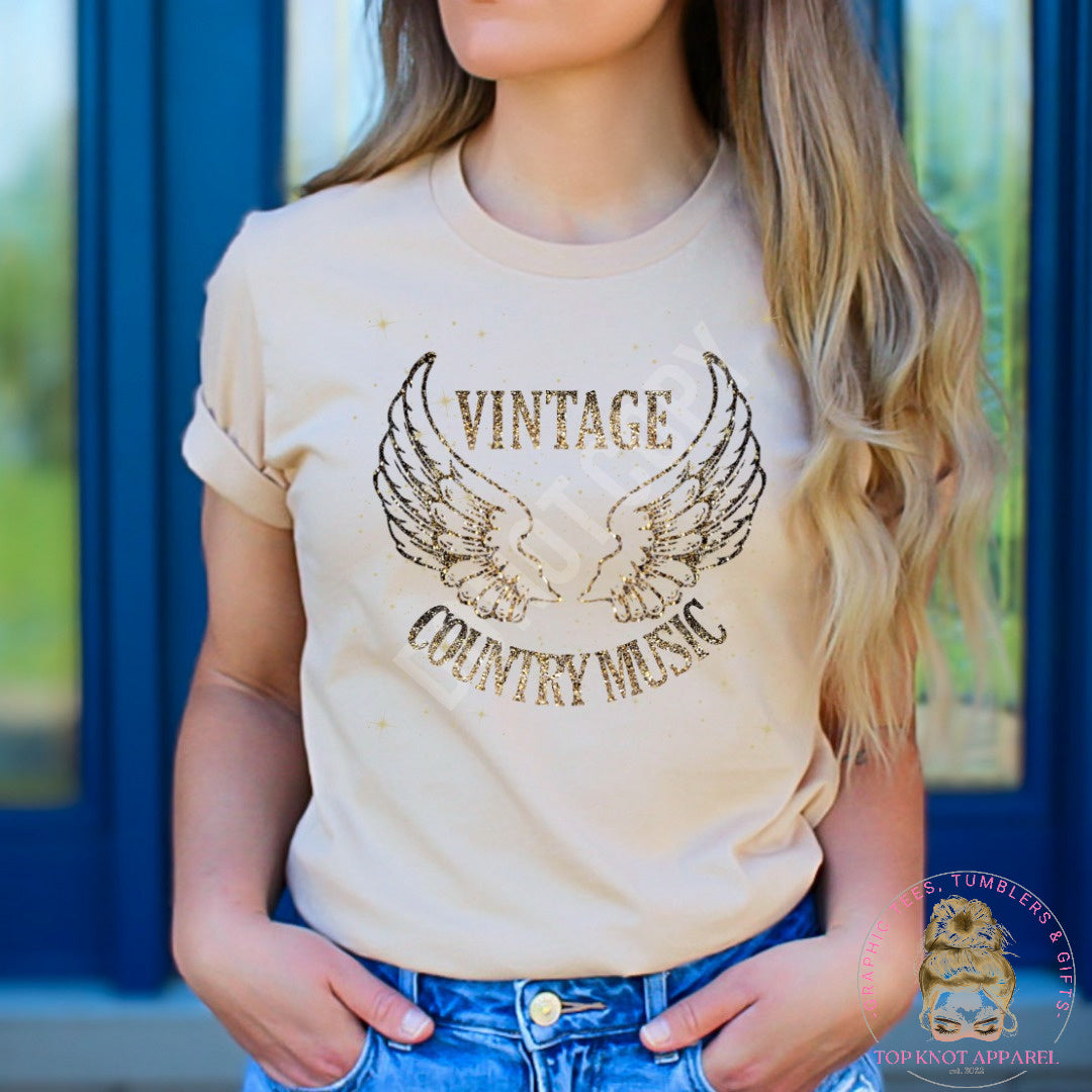 Vintage Country Music Glitter T-Shirt