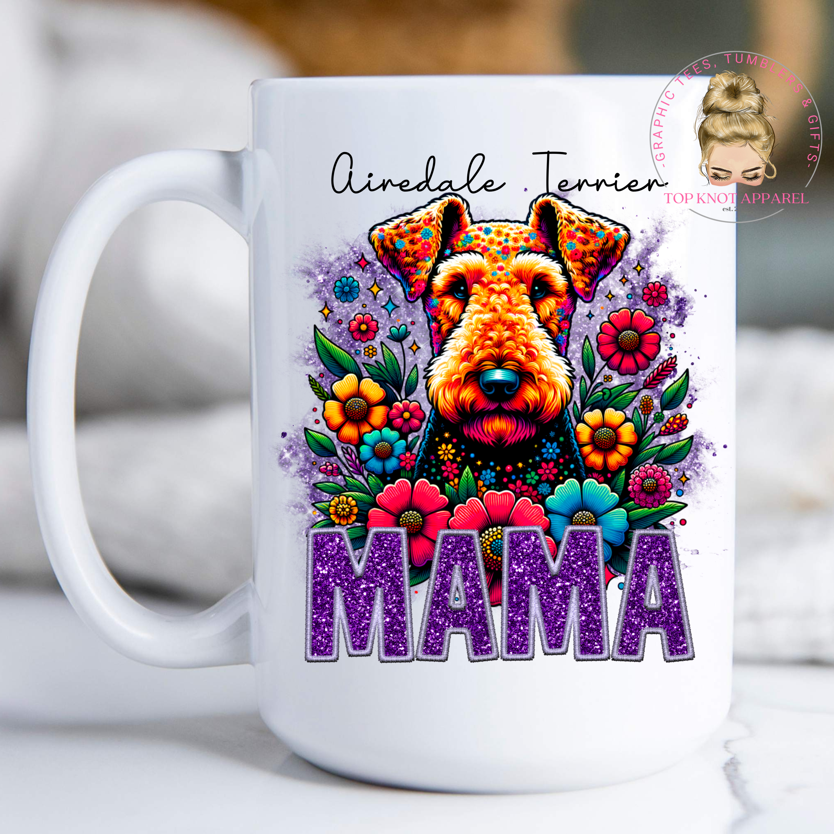 Airedale Terrier Mama Coffee Mug 15 oz