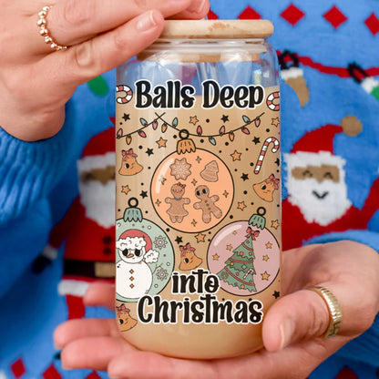 Balls Deep Into Christmas 17oz Libby Glass