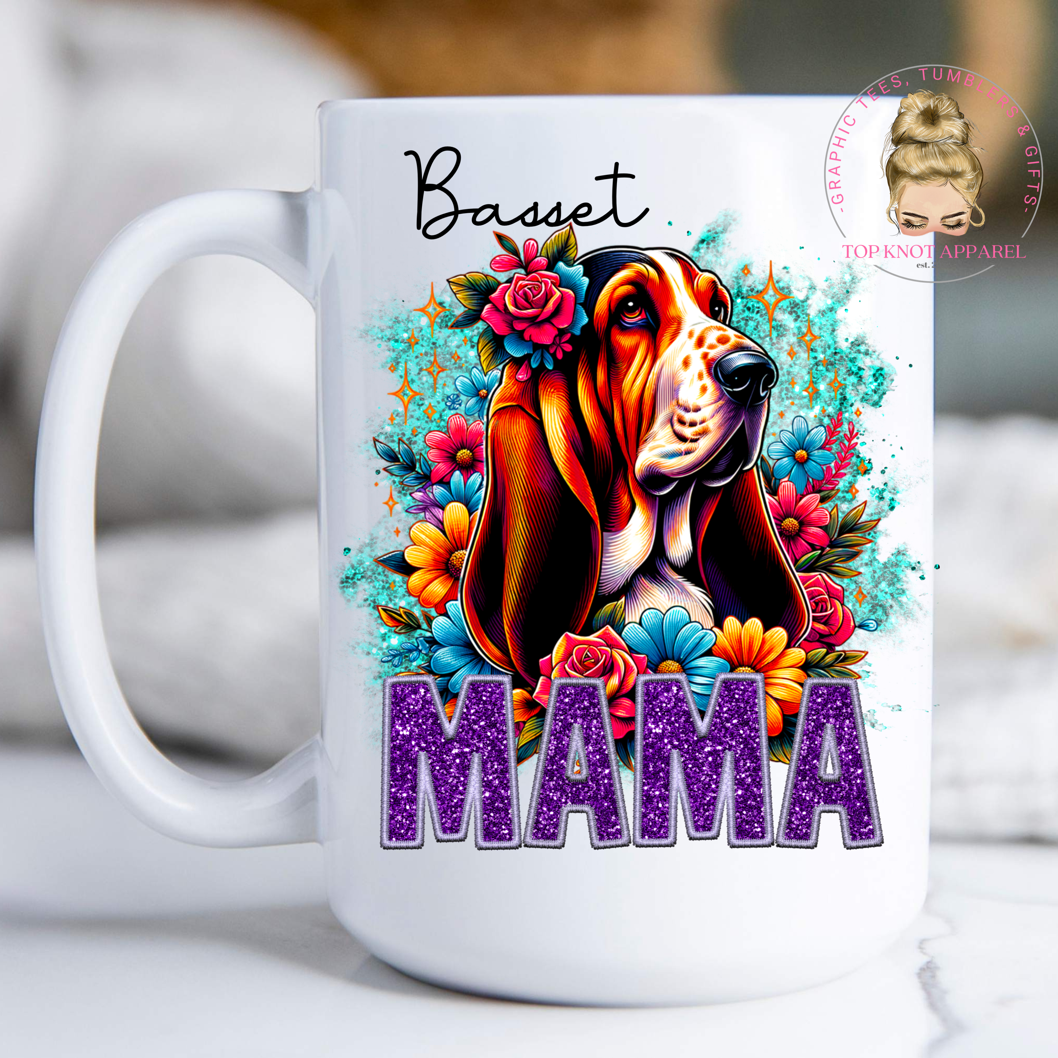 Basset Mama Coffee Mug 15 oz