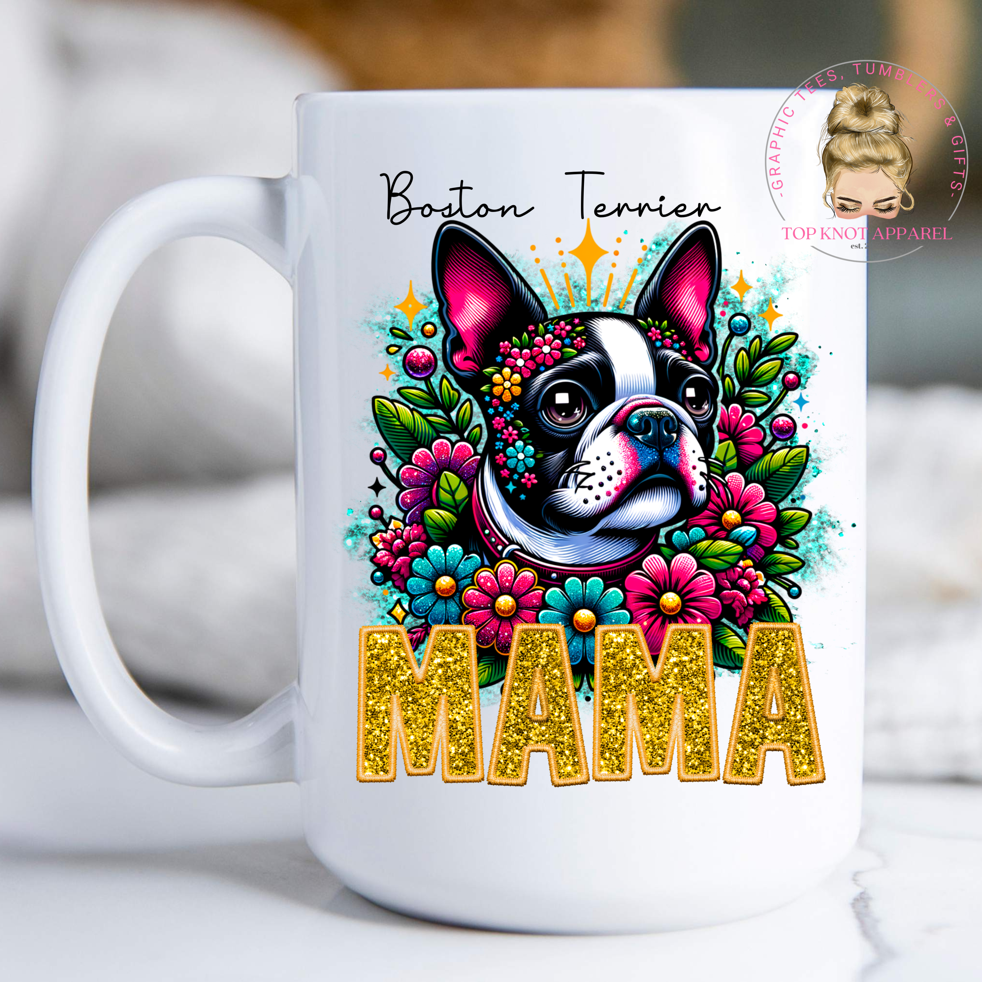 Boston Terrier Mama Coffee Mug 15oz