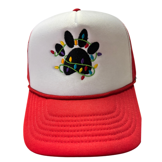 Dog Paw Christmas Lights Hat