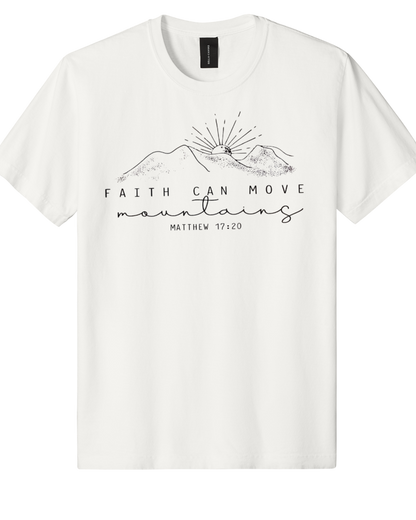 Faith Can Move Mountains Matthew 17:20 Christian Graphic Tee