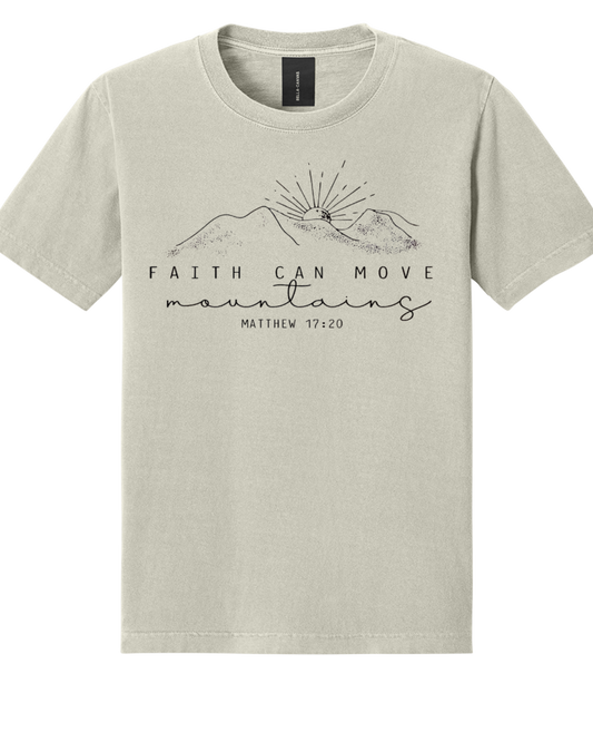 Faith Can Move Mountains Matthew 17:20 Christian Graphic Tee