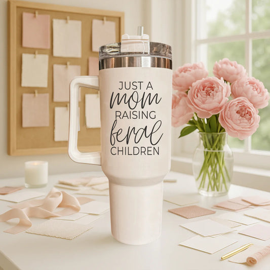 Mom Raising Feral Kids 40OZ Tumbler