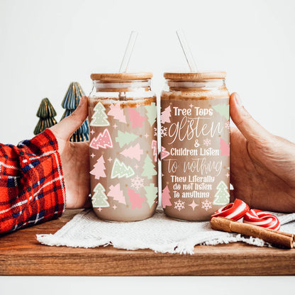 Tree Tops Glisten 17oz Libby Glass with Bamboo Lid