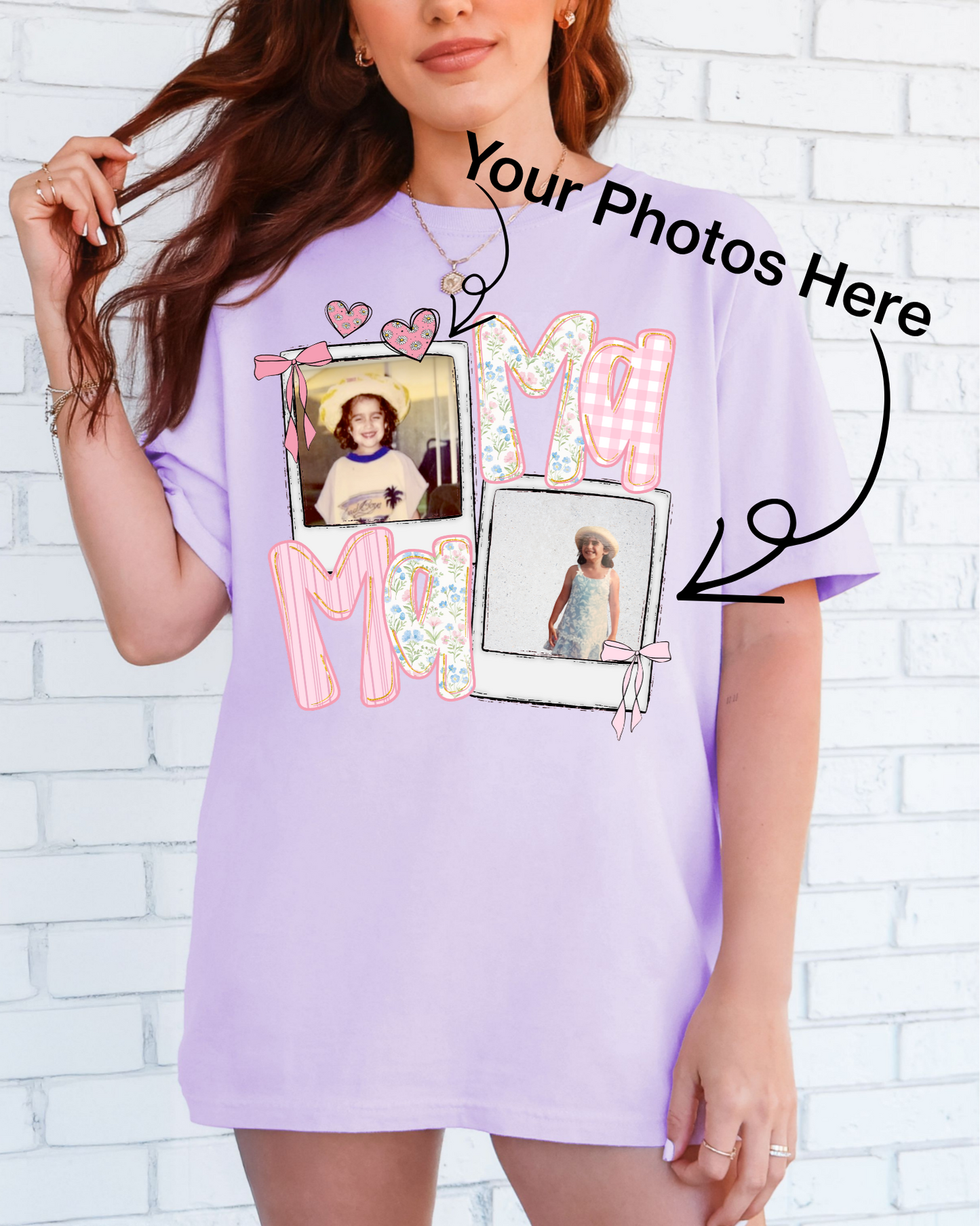 Custom Mama Photo Shirt – Personalized Mother’s Day Tee with Kids Photos | Custom Mom Gift | Photo Collage T-Shirt