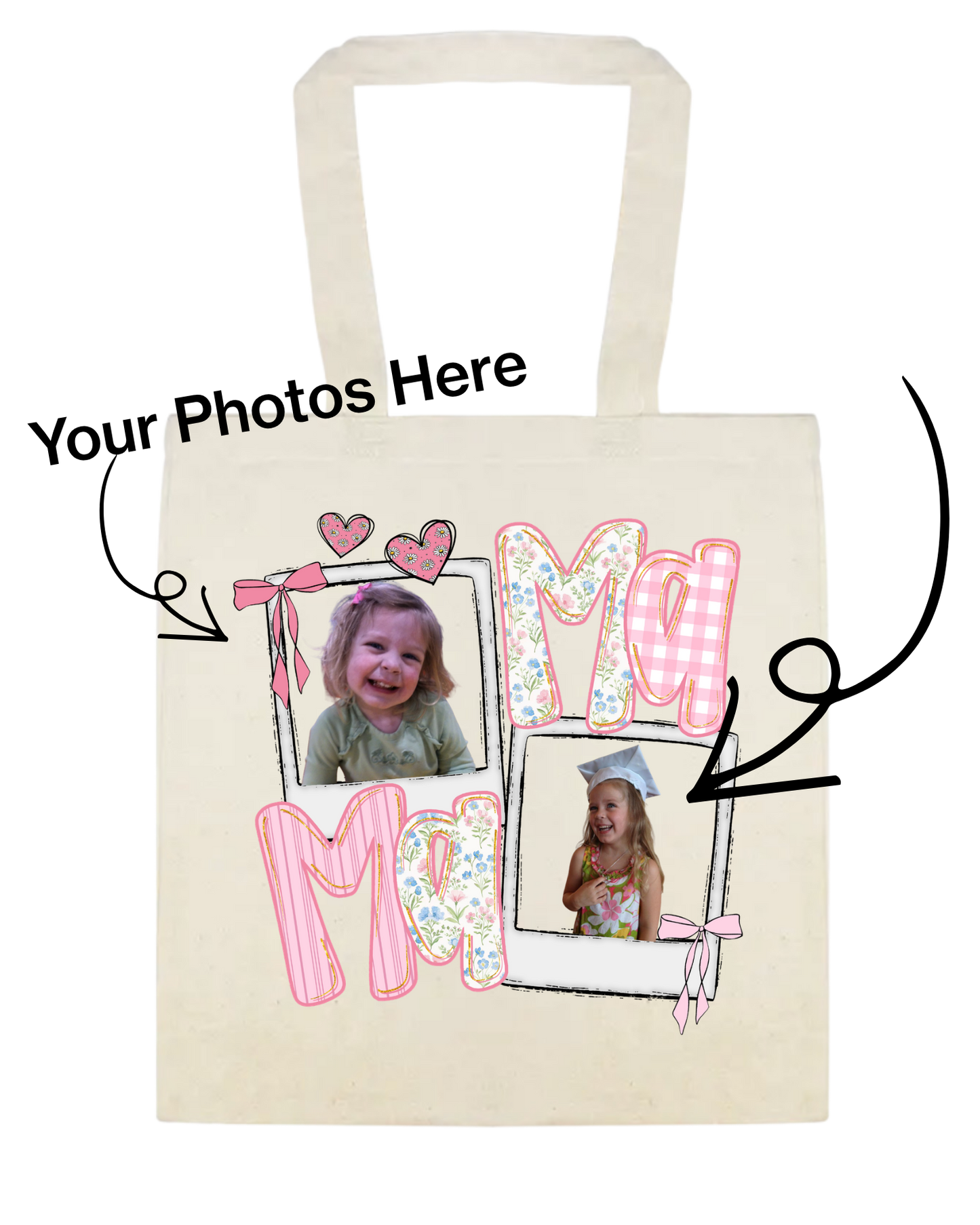 Custom Mama Photo Tote Bag – Personalized Mother’s Day Tote Bag with Kids Photos | Custom Mom Gift | Photo Collage Tote Bag