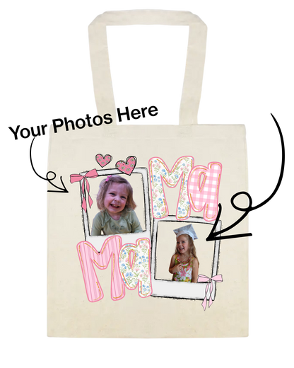 Custom Mama Photo Tote Bag – Personalized Mother’s Day Tote Bag with Kids Photos | Custom Mom Gift | Photo Collage Tote Bag