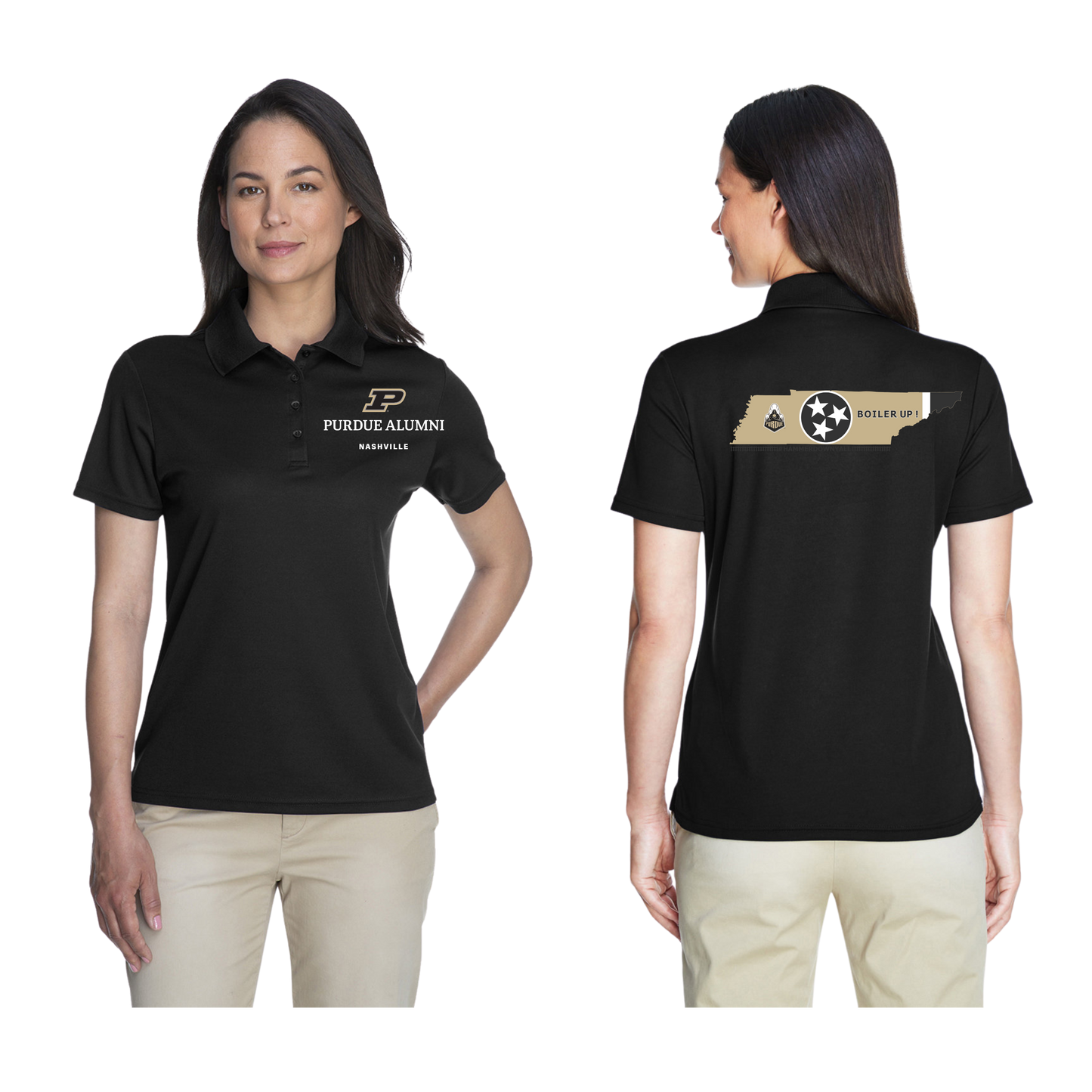 Purdue University Alumni Nashville  Ladie's Polo Heat Transfer