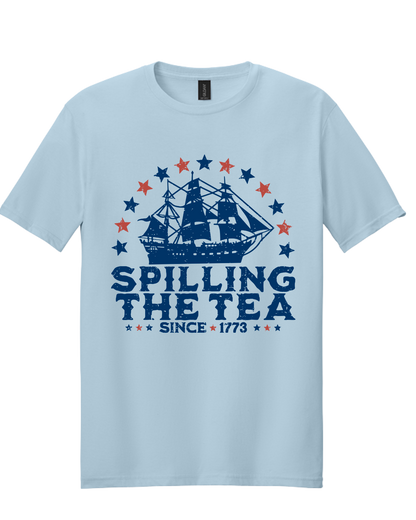 Spilling the Tea Since 1773 Graphic Tee – Patriotic Shirt
